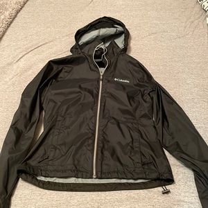 Women’s Black Columbia Rain Jacket with Retractable Hood